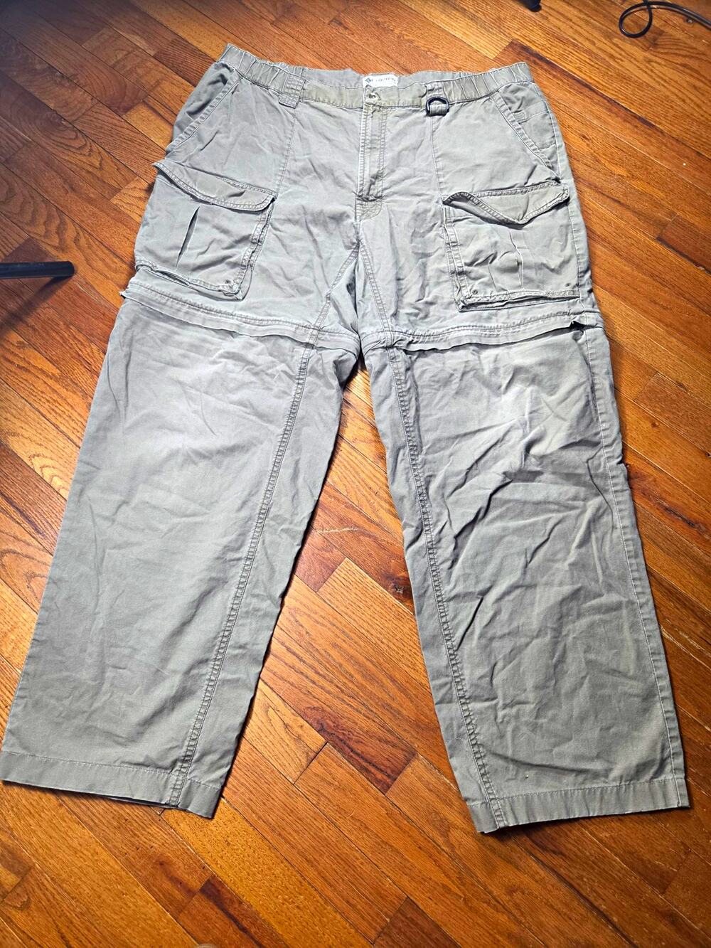 Vintage Columbia Convertible Cargo Pants Mens 38 Gray Zip Off Y2K Hiking 90s